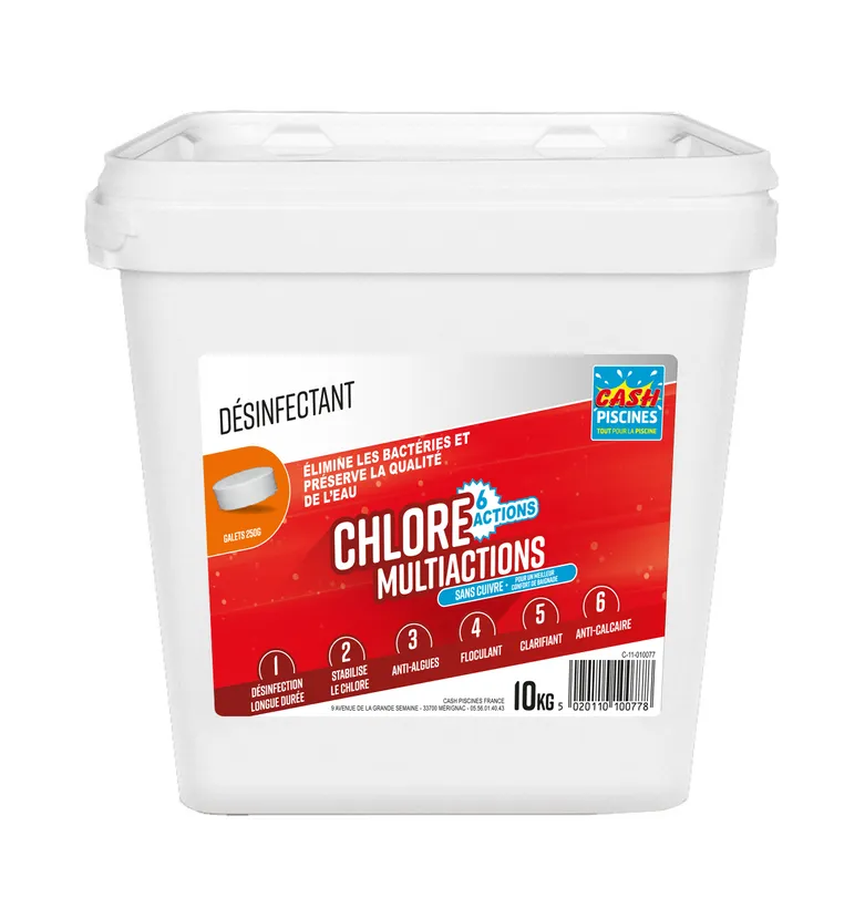 CHLORE MULTIACTIONS 10KG SANS CUIVRE 6 ACTIONS 3 CHLORE MULTIACTIONS 10KG SANS CUIVRE 6 ACTIONS