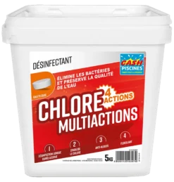 Cash Piscines Boutique 5 CHLORE MULTIACTIONS 4 ACTIONS 5Kg