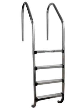 ECHELLE INOX COURBE 4 MARCHES (+SABOTS)