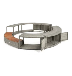 ENTOURAGE ROTIN GRIS SPA GONFLABLE Diam. 180cm -Cash Piscines Boutique entourage rotin gris spa gonflable diam 180cm 3