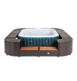 ENTOURAGE ROTIN MARRON SPA GONFLABLE 188x188cm -Cash Piscines Boutique entourage rotin marron spa gonflable 188x188cm 2