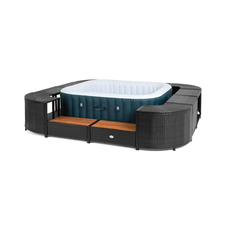 ENTOURAGE ROTIN NOIR SPA GONFLABLE 188x188cm 3 ENTOURAGE ROTIN NOIR SPA GONFLABLE 188x188cm