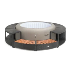 ENTOURAGE ROTIN NOIR SPA GONFLABLE Diam. 200cm -Cash Piscines Boutique entourage rotin noir spa gonflable diam 200cm 3