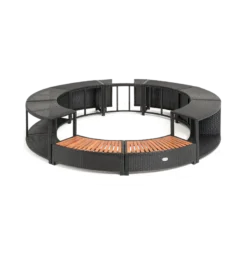 ENTOURAGE ROTIN NOIR SPA GONFLABLE Diam. 200cm -Cash Piscines Boutique entourage rotin noir spa gonflable diam 200cm 4