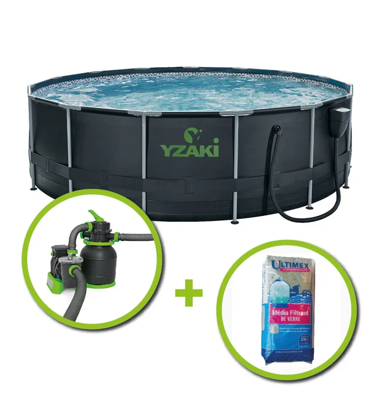 KIT PISCINE TUBULAIRE YZAKI 4.57x1.22m 3 KIT PISCINE TUBULAIRE YZAKI 4.57x1.22m