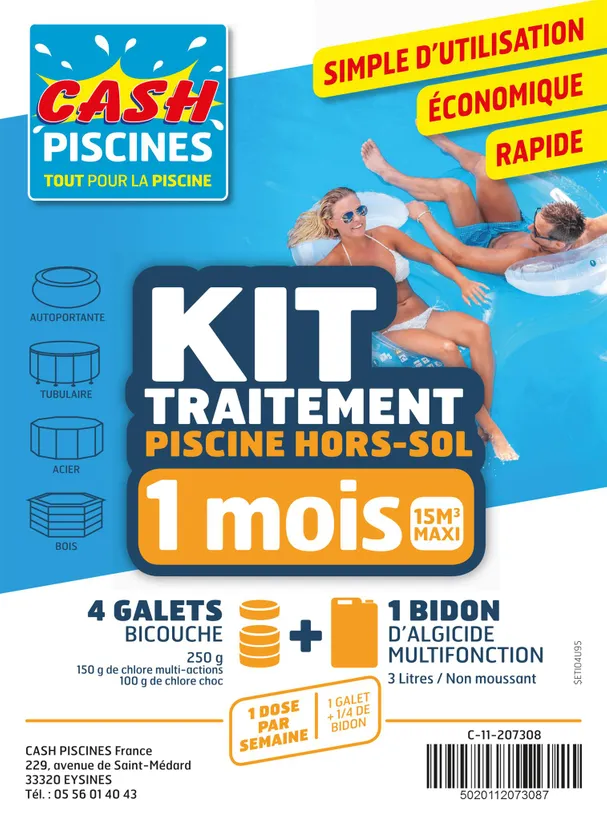 KIT TRAITEMENT PISCINE HORS-SOL 1 MOIS <15M3 3 KIT TRAITEMENT PISCINE HORS-SOL 1 MOIS <15M3