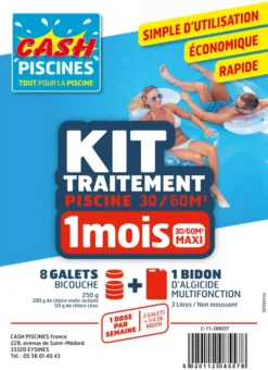 KIT TRAITEMENT PISCINE HORS-SOL 1 MOIS 30-60M3