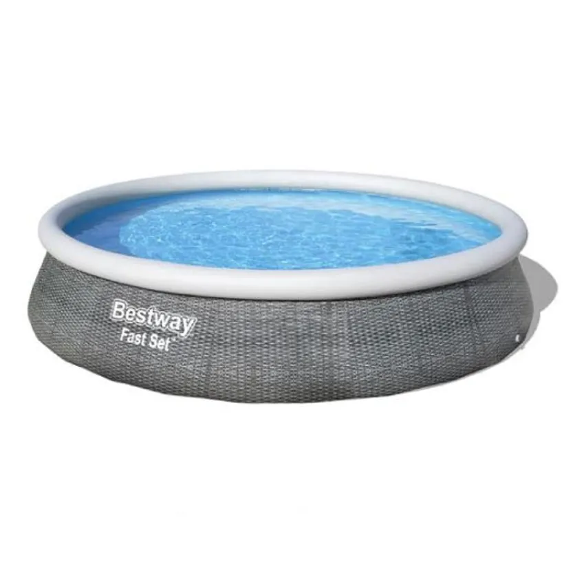 Bestway PISCINE FAST SET™ RONDE Ø3.96 X 84 CM MOTIF ROTIN GRIS 3 Bestway PISCINE FAST SET™ RONDE Ø3.96 X 84 CM MOTIF ROTIN GRIS